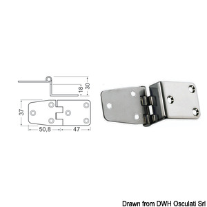 Bisagra de acero inoxidable 97,8x37 mm